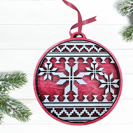 Red Snowflake Christmas Ornament