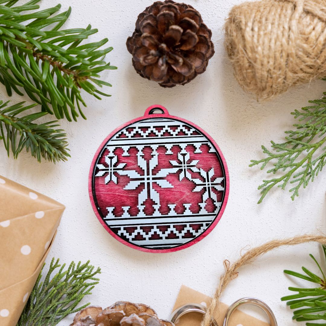 Red Snowflake Christmas Ornament